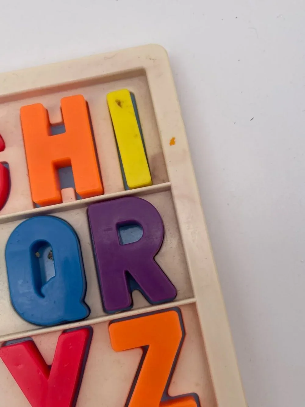 Vtg Fisher Price School Alphabet Tray Magnetic Letters Complete T21